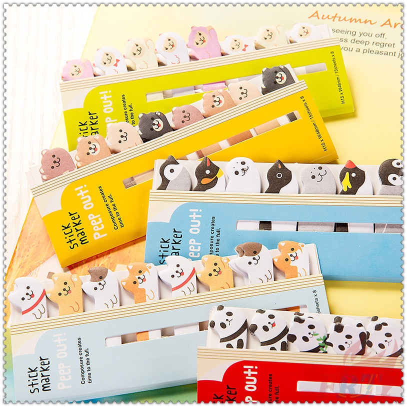 160 Tờ ✿ Giấy Ghi Chú Họa Tiết Động Vật Hoạt Hình Dễ Thương Q-1 ✿ Miếng Dán Ghi Chú Đánh Dấu Trang Sách Tiện Dụng