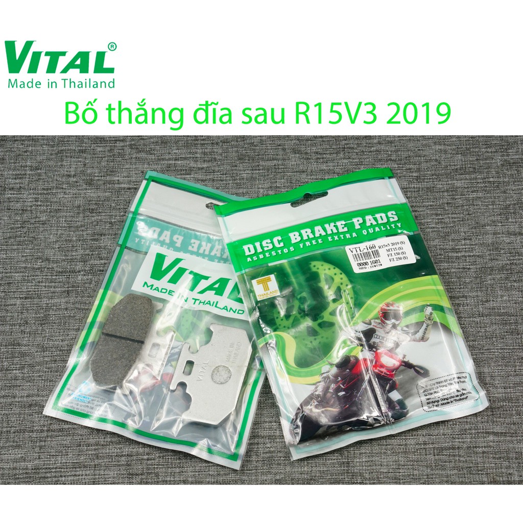 Bố thắng đĩa sau + trước R15, MT15 hiệu VITAL - Má phanh xe máy, bố thắng đĩa VITAL chính hãng Thái lan