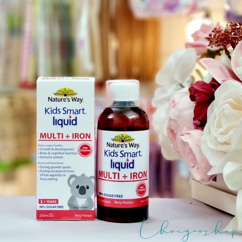 Sắt nước Nature's Way kids smart liquid multi + iron 1y+ 200ml nội địa Úc