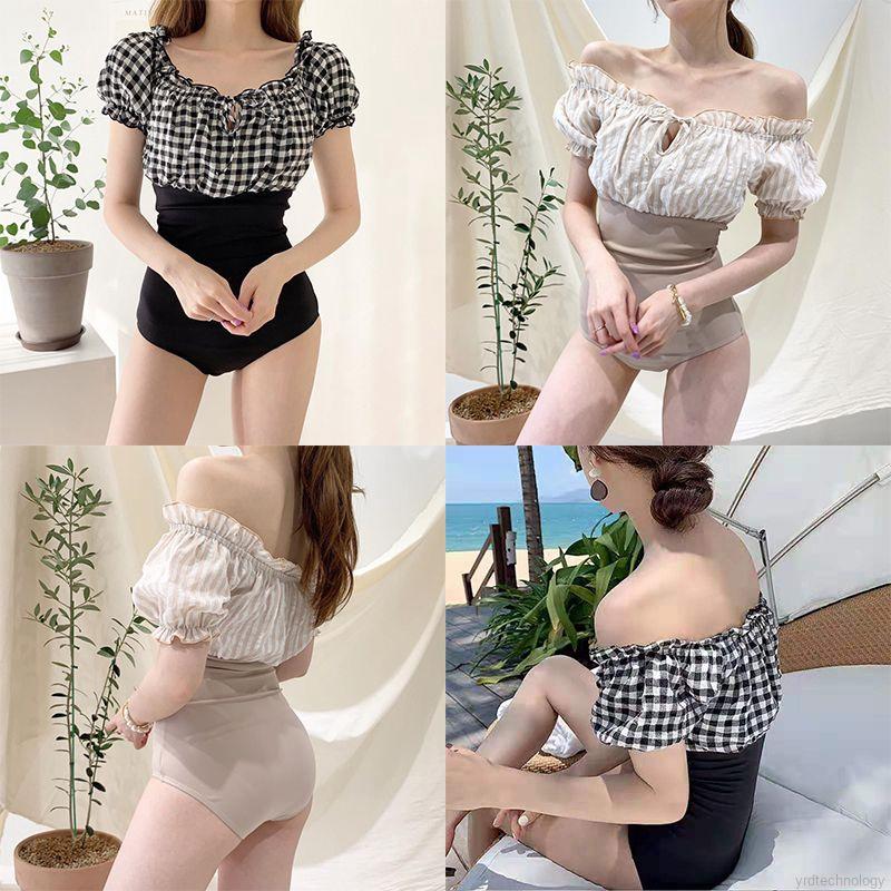 Đồ Bơi Một Mảnh Trễ Vai Hoạ Tiết Kẻ Sọc Thời Trang Mùa Hè Cho Phái Nữ | BigBuy360 - bigbuy360.vn
