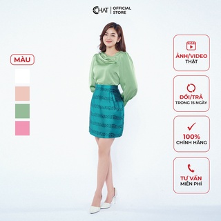 Áo Kiểu Nữ 𝐂𝐂𝐇𝐀𝐓 Tay Dài Chất Lụa Cao Cấp Dáng Suông Phong Cách Trẻ Trung 12ADL2010ST
