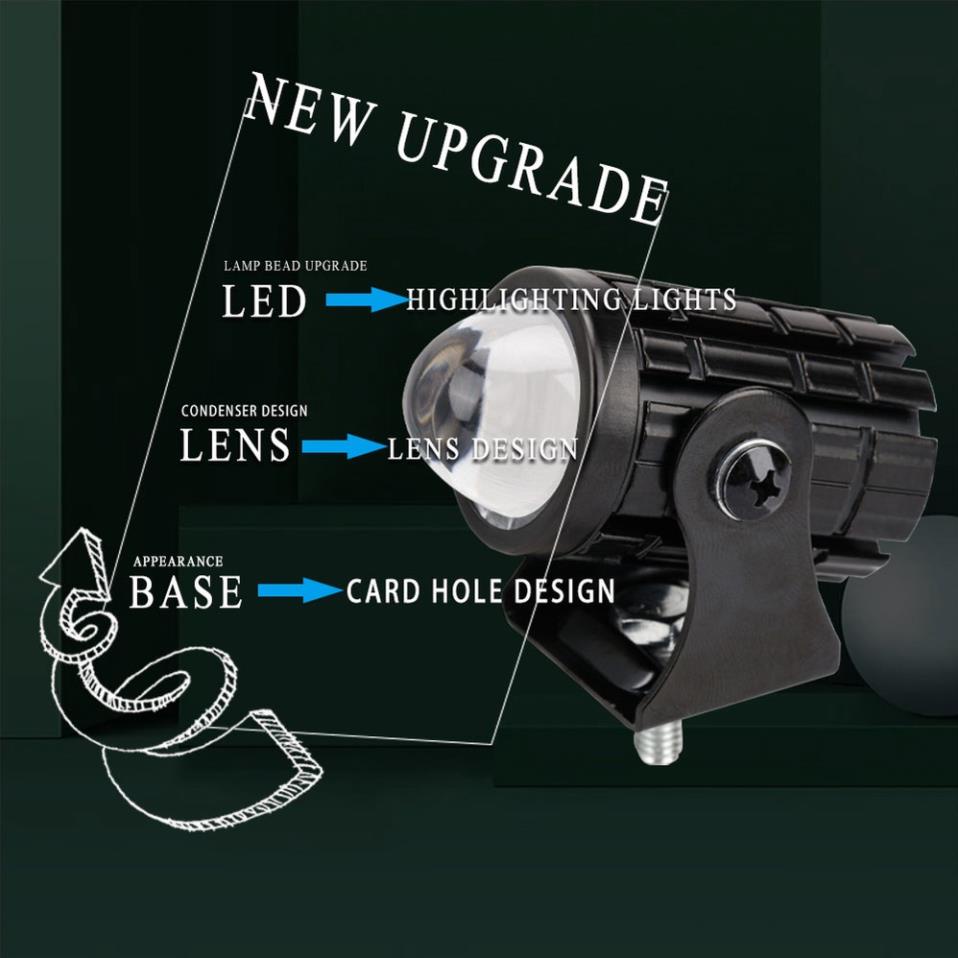 Đèn LED Bi cầu 2 màu 12w siêu sáng chất lượng cao cho mô tô