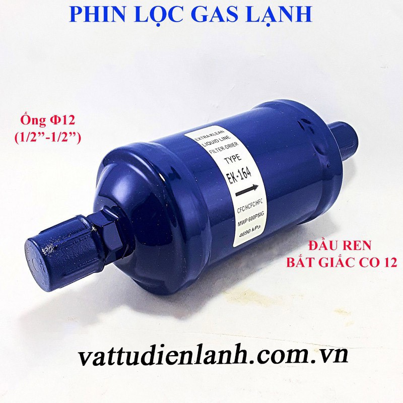 Phin lọc gas kho lạnh Genesso phi 6 10 12 16 19 mm (chọn đúng cỡ khi đặt hàng) Cốc lọc Fin lọc ga Genseso Filter 1/4 3/8