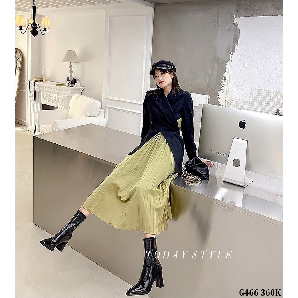 Giày boot nữ gót 7p Today Style da bóng sáng G466