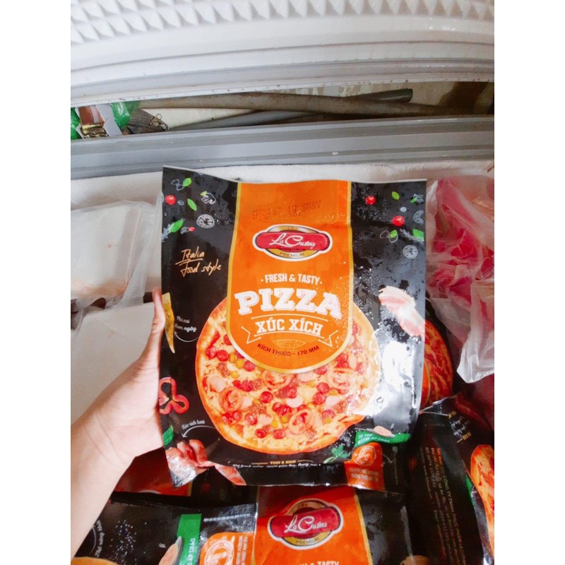 [Giao hàng 24/7]Pizza bò bằm, pizza xúc xích size 17 cm