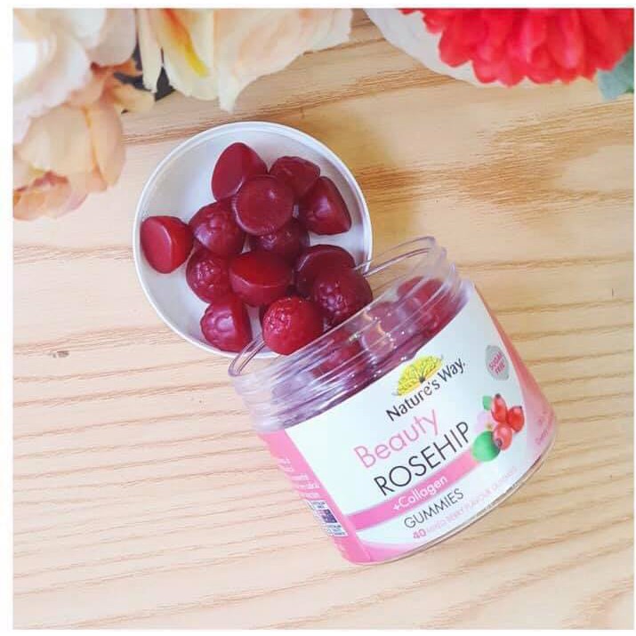 Kẹo Nature's Way Beauty Rosehip Collagen Bổ Sung Collagen Và Quả Tầm Xuân Phục Hồi & Trắng Da  40 Viên | BigBuy360 - bigbuy360.vn