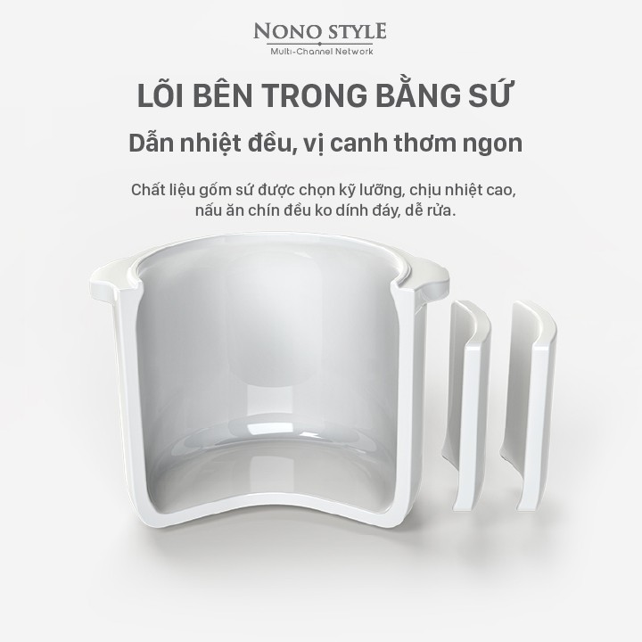 Nồi hầm cháo hẹn giờ đa năng hầm chậm, ninh yến, tiềm cách thủy - Lotor 0.8 Lít D08  - BẢO HÀNH 12 THÁNG