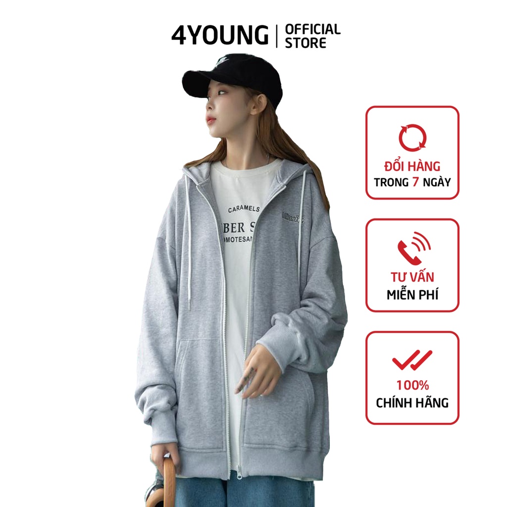 XẢ HÀNG Áo khoác hoodie nữ form rộng có dây kéo yummyfashion1 ubui
