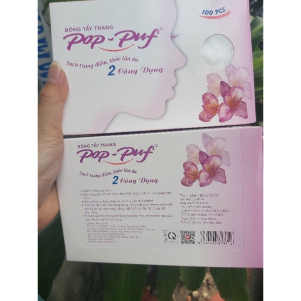 Combo 10 hộp bông tẩy trang Pop Puf 100 miếng