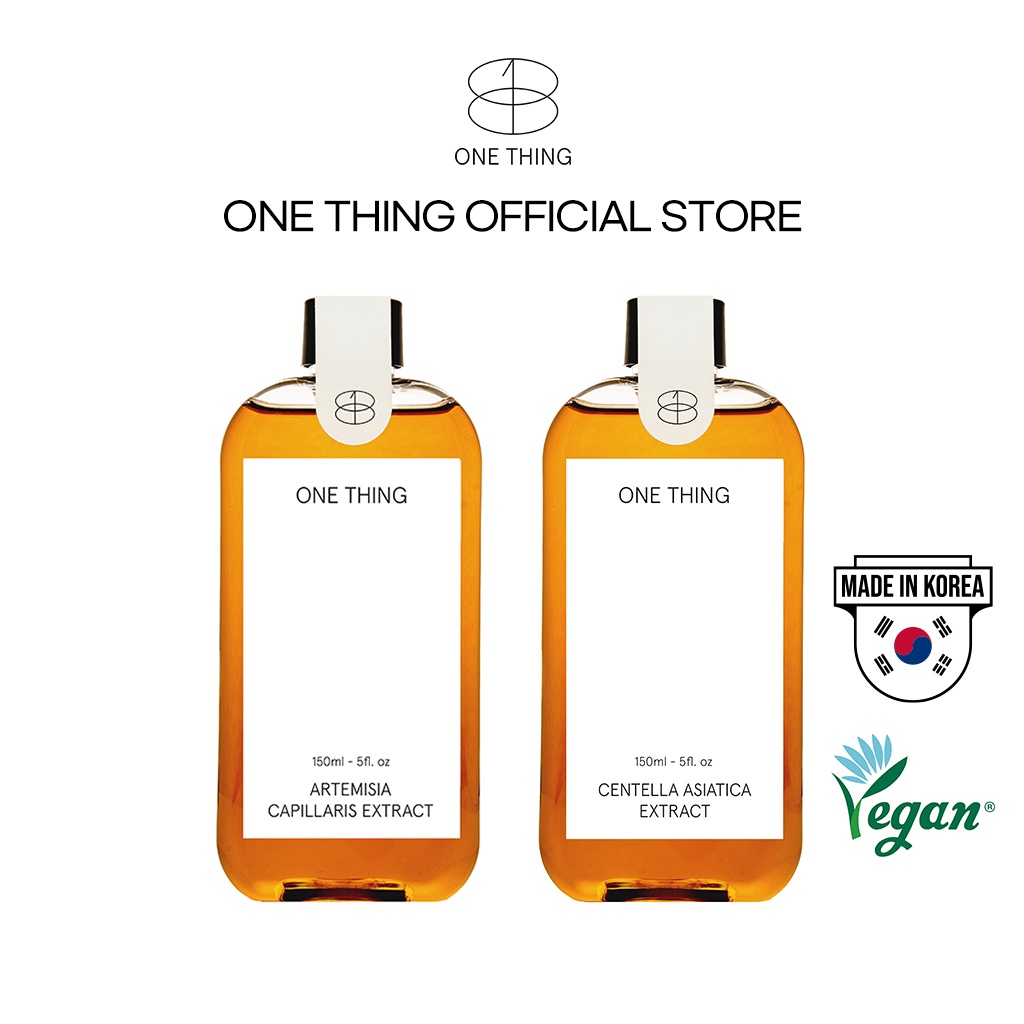 Combo Kiềm dầu ONE THING Toner chiết xuất Rau má và Toner chiết xuất Ngải cứu 150ml