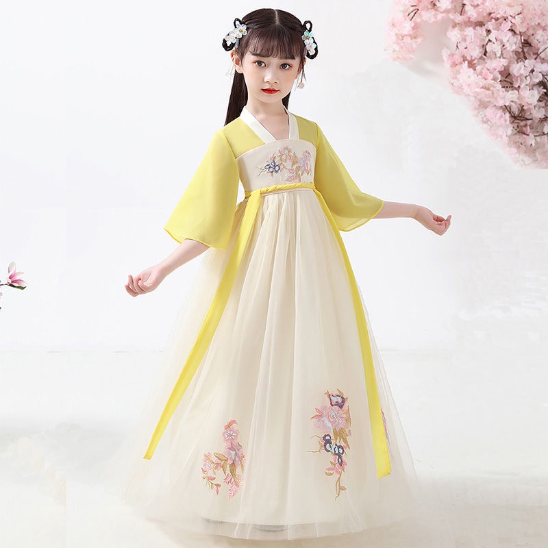 Đầm Hán Phục Mỏng Phong Cách Trung Hoa Cổ Điển Cho Bé Gái 08.11