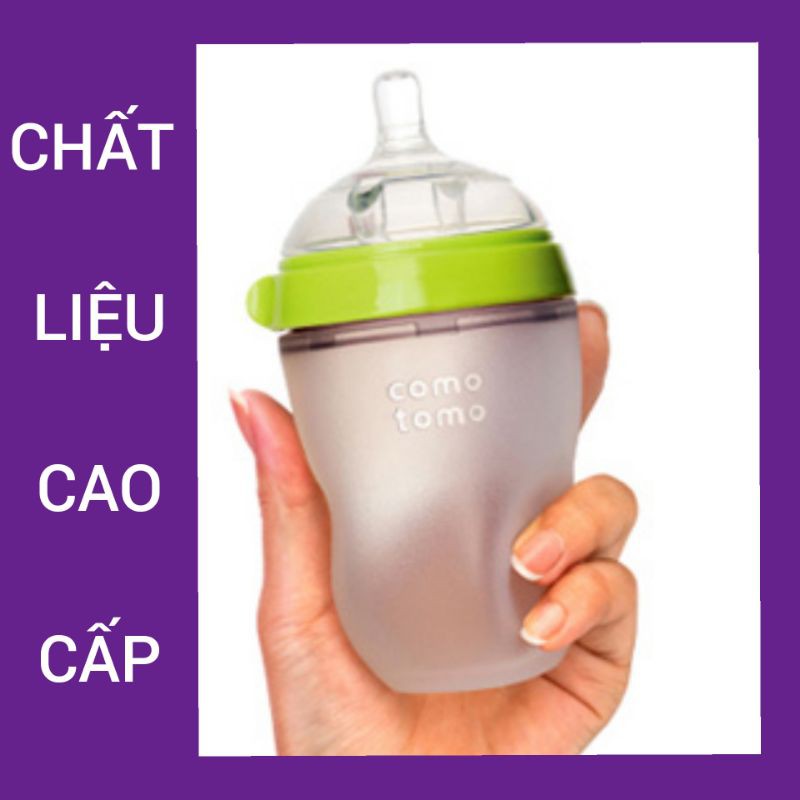 [Siêu Mềm Như Bầu Vú Mẹ] Bình Sữa Silicon Comotomo Cho Bé Sơ Sinh 150ml-250ml (Cam Kết Chính Hãng)