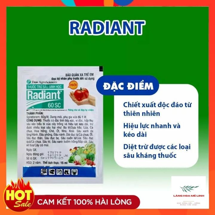 [☘☘☘SIÊU RẺ☘☘☘]Chế Phẩm Bảo Vệ Hoa Hồng Và Cây Cảnh Radiant 60SC (Gói 15ml)