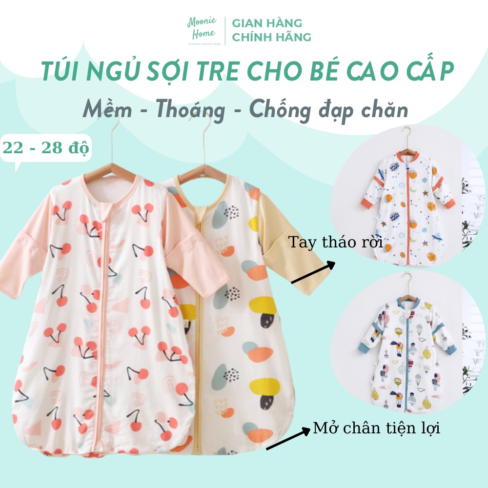 Túi ngủ trẻ em/Túi Ngủ Cho Bé Mỏng Hè Thu Chống Đạp Chăn (Mở Chân, Tay Tháo Rời)