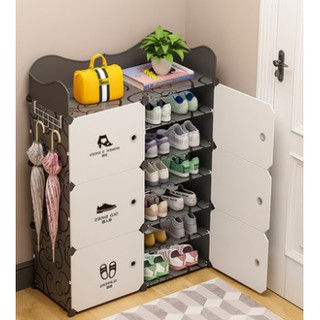 [MẪU MỚI] Tủ Nhựa Để Giày Dép 5 Tầng, 6 tầng, 2 Cột, Họa Tiết Sang Trọng (Lắp Ghép Đa Năng)