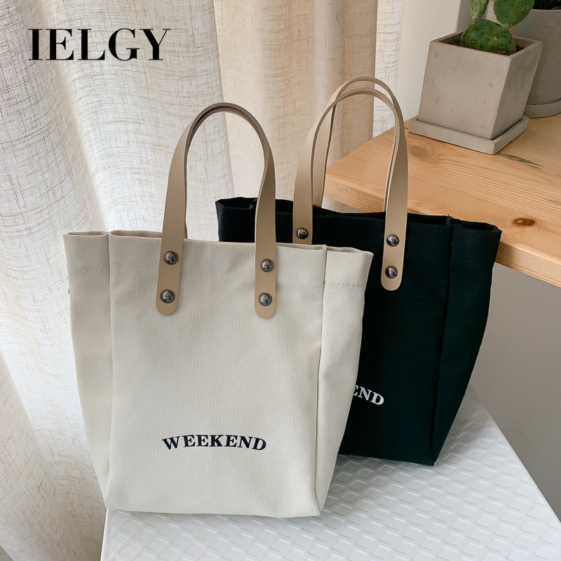 IELGY Túi Đeo Vai Bằng Vải canvas Phong Cách Hàn Quốc Dành Cho Nữ