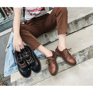 [ Hàng order ] Giày oxford thêu mũi ( Có ảnh thật 2 màu )