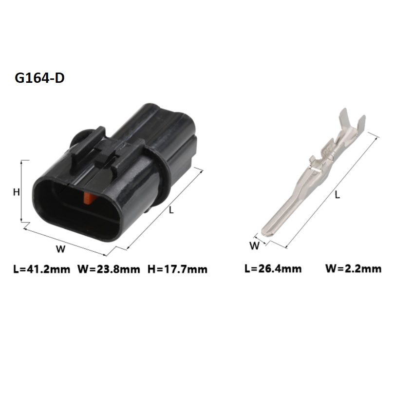 G164-Giắc cắm cảm biến màu cam 2 lỗ 2.2mm