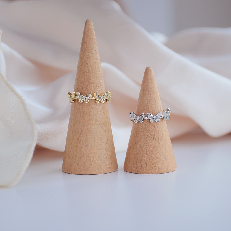 Nhẫn Mạ Vàng 18K Hình Bướm Đính Đá Thời Trang Cho Nữ
