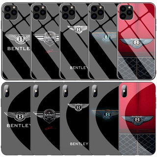 Ốp Điện Thoại Mặt Kính Cường Lực Cạnh Mềm Hình Logo Bentley AK39 Cho Apple iPhone 11 Pro XS Max XR X 8 7 6Plus 6S Plus