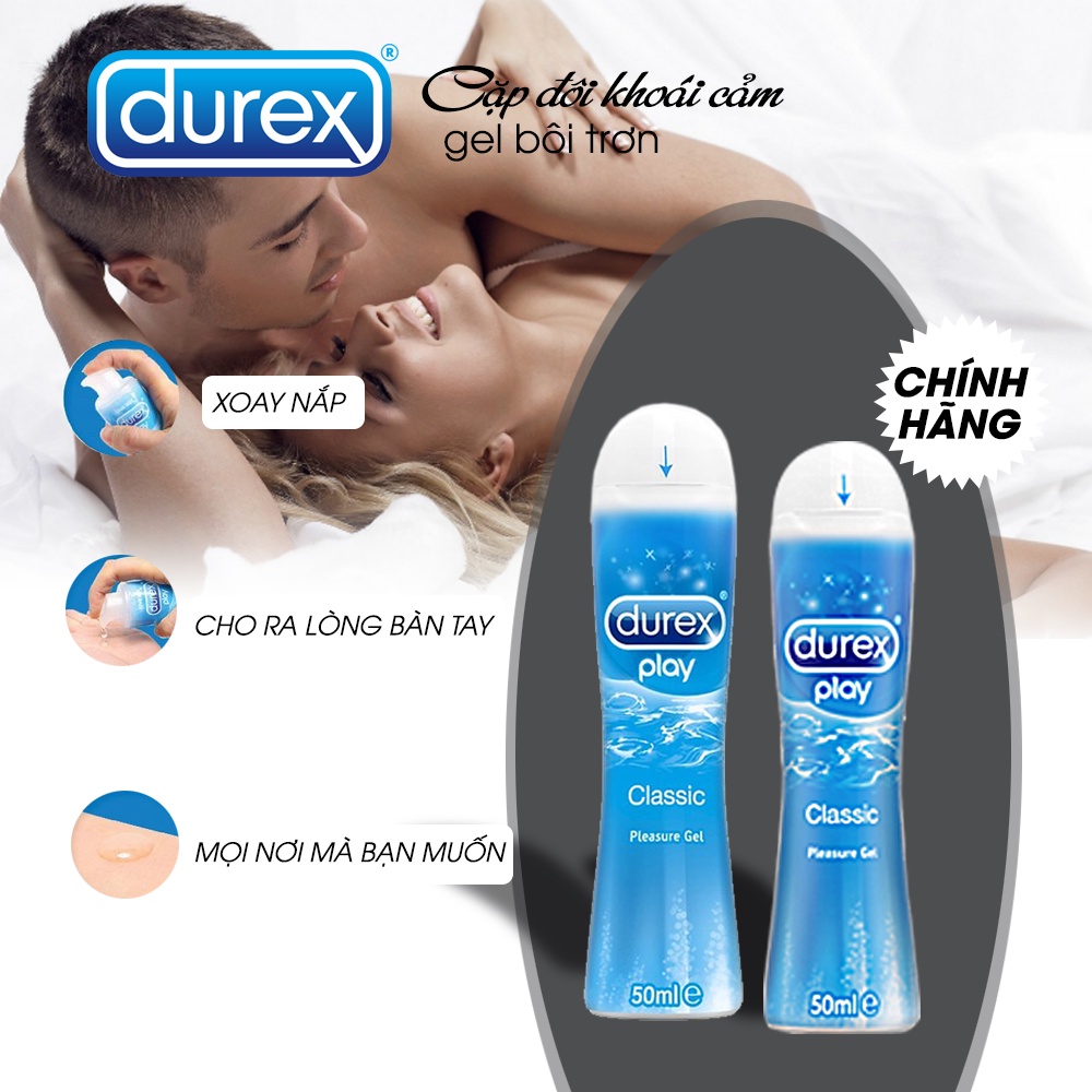 - Gel bôi trơn Durex Play Classic 50ml Chính Hãng, Bôi Trơn Âm Đạo, Tăng Khoái Cảm, An Toàn 100%