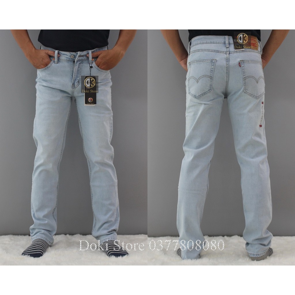 QUẦN JEAN NAM Xanh Bạc Denim Cao cấp DK-07, Quần bò nam dáng ôm nhẹ, chất vải co giãn, ống 17cm - DOKI | BigBuy360 - bigbuy360.vn