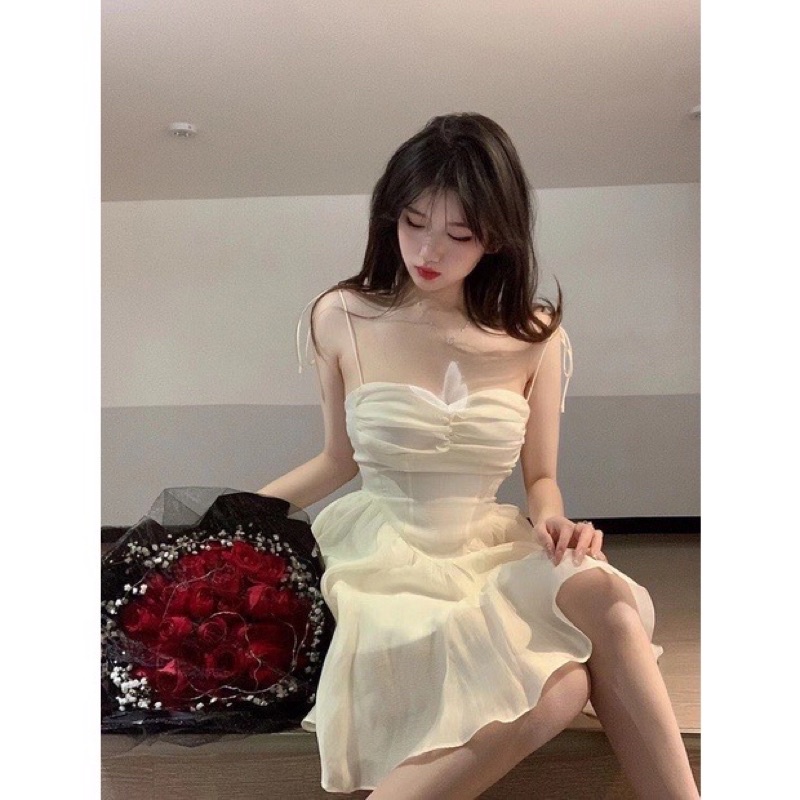 đầm xòe bồng voan kiếng nữ hồng baby thần tiên tỷ tỷ pu