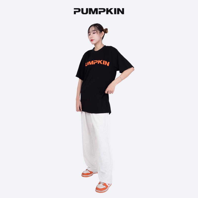 Áo thun unisex PUMPKIN form rộng tay lỡ basic oversize in big logo dành cho nam nữ phong cách Local Brand