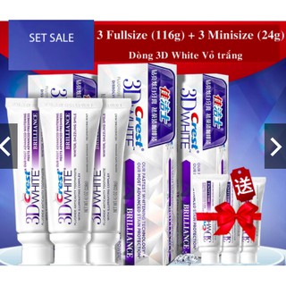 Set kem đánh răng Crest 3D White trắng răng vượt trội