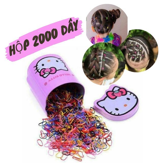 [HỘP 2000 DÂY] Dây Thun Cột Tóc Hello Kitty Siêu Xinh Cho Bé