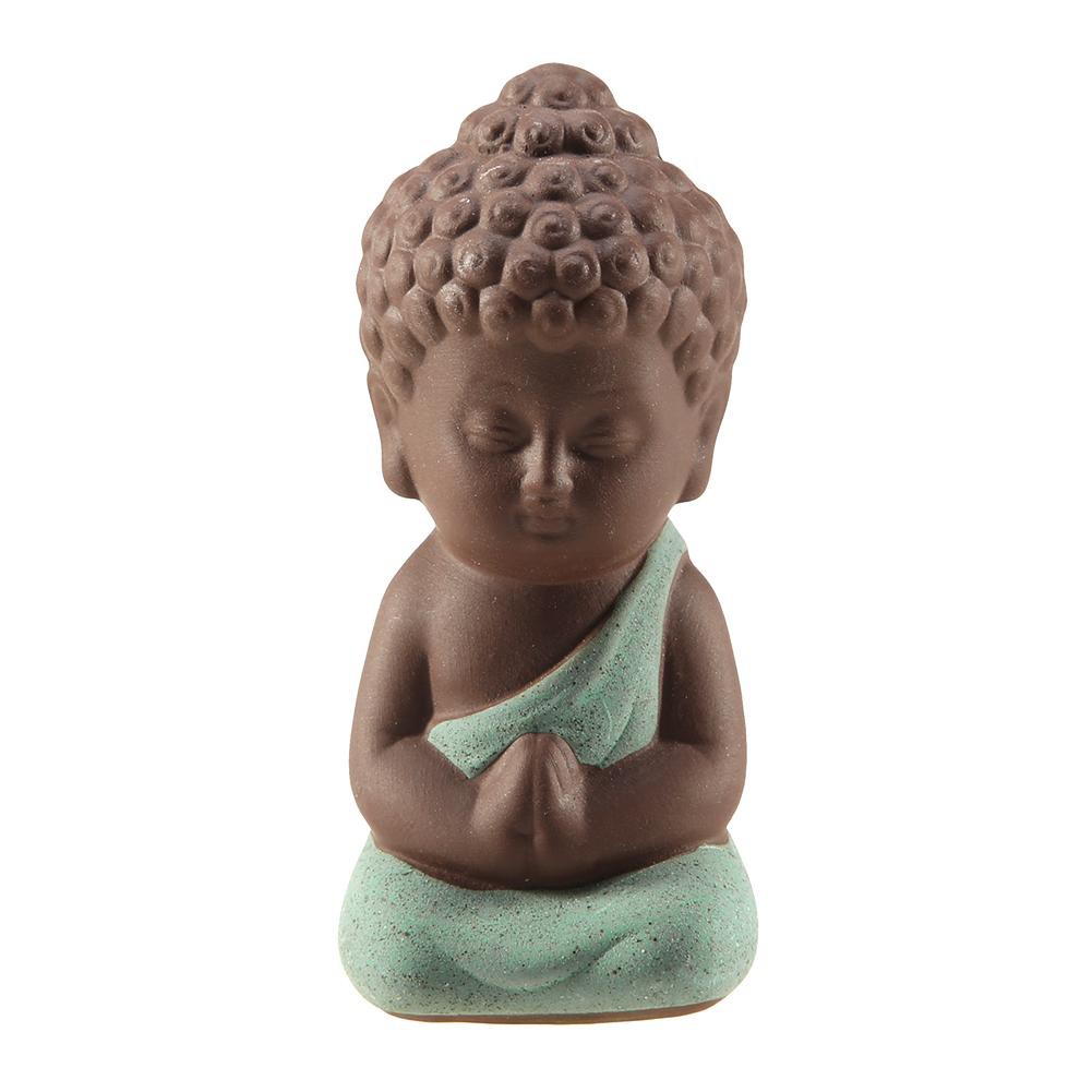 Tượng Phật mini bằng sứ màu tím dùng trang trí