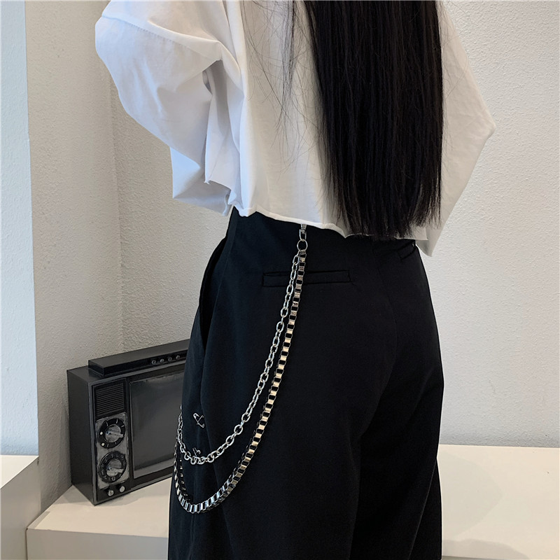 Chuỗi dây xích đeo trang trí quần thiết kế nhiều lớp phong cách hip hop cá tính