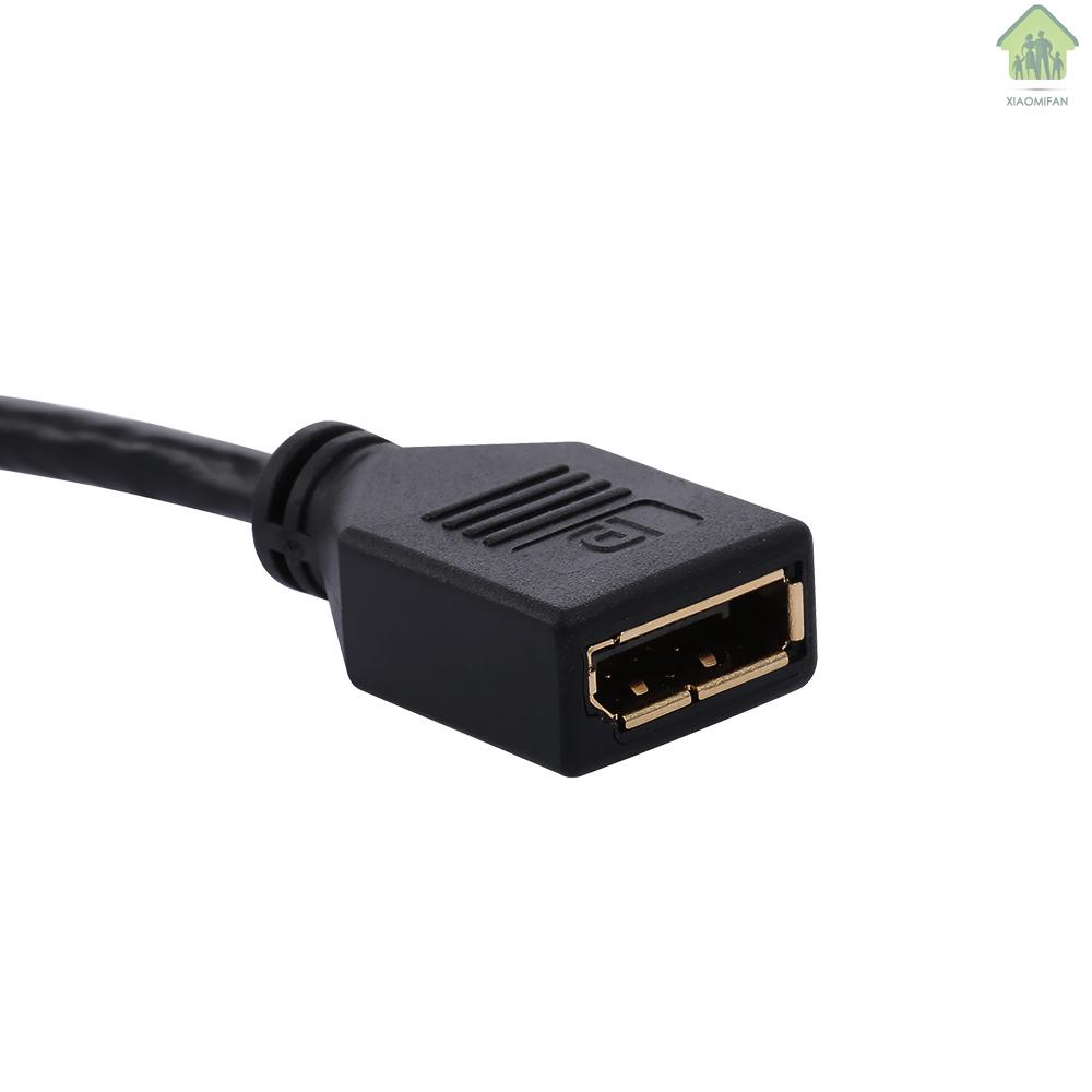 XM Mini DP to DP Adapter Cable 4K@60Hz Mini DisplayPort to DisplayPort Converter Male to Female Gold-plated Cord for Macbook Thunderbolt Projector 30cm/11.81in (Black)