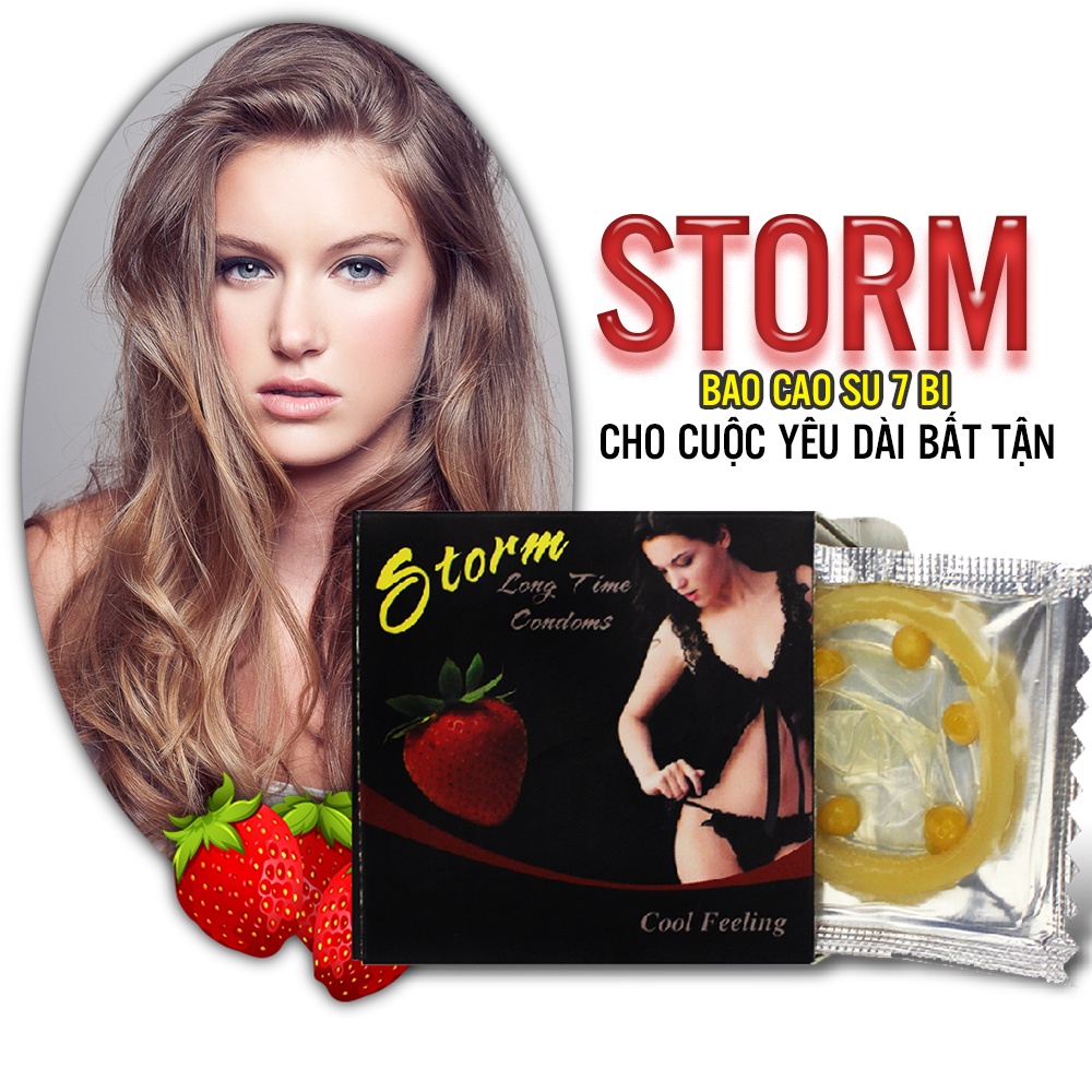 Bao Cao Su Storm [Thai Lan] Có 7 Bi To Ở Đầu - Gai Toàn Thân, Kéo Dài Thời Gian, Ngăng Xuất Tinh Sớm, Ma Sát Cực Mạnh