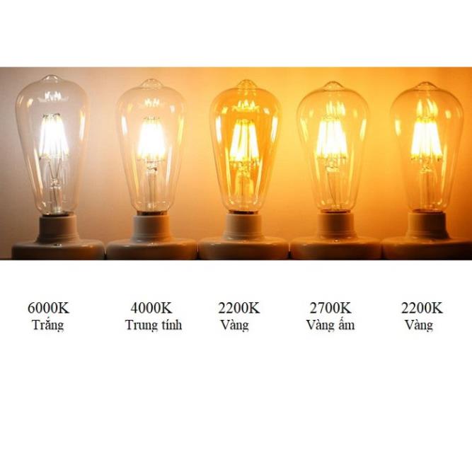 Bộ 8 bóng đèn Led Edison ST64 4W đui E27.