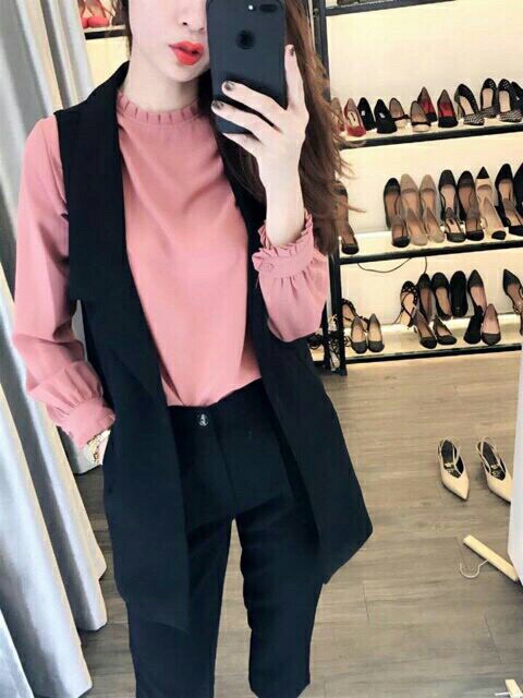 Gile Vest  Dài Ngang Hông Hàng Hai Lớp Chất Tuyết Mưa Đứng Dáng | BigBuy360 - bigbuy360.vn