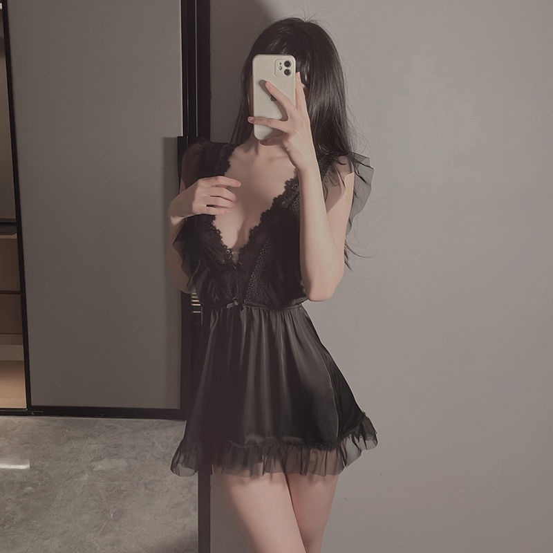 Đầm Ngủ Hai Dây Phối Ren Cao Cấp Thời Trang Xuân Hè Quyến Rũ Cho Nữ