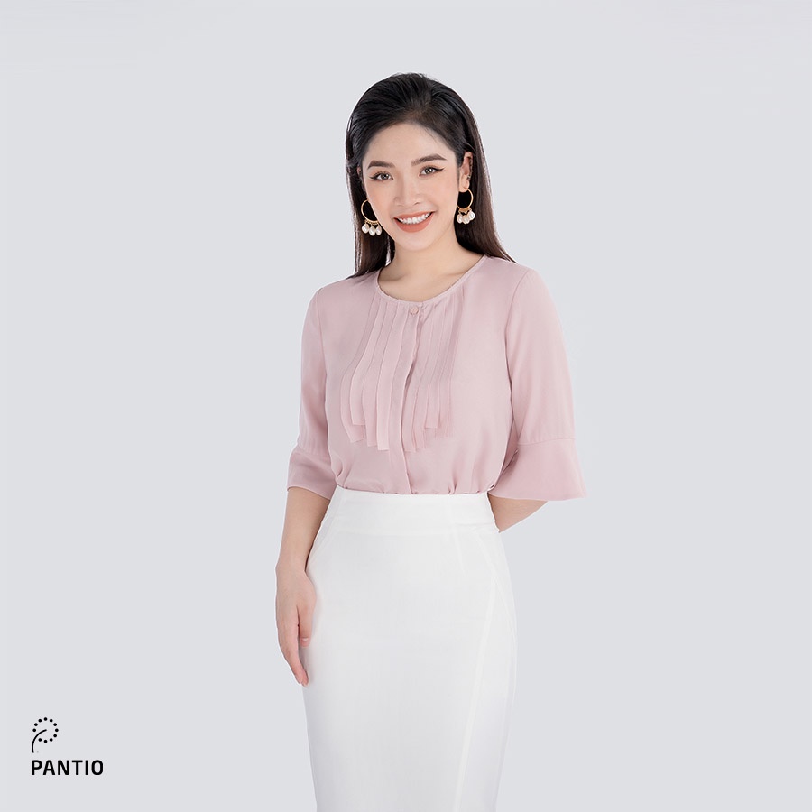 Áo sơ mi kiểu chất liệu lụa cát thiết kế áo đặc biệt dáng suông FAS33011 - PANTIO