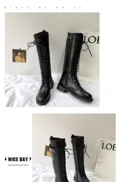 Order boots da PU mềm màu đen basic dành cho mùa thu đông 2019, hàng quảng châu loại đẹp