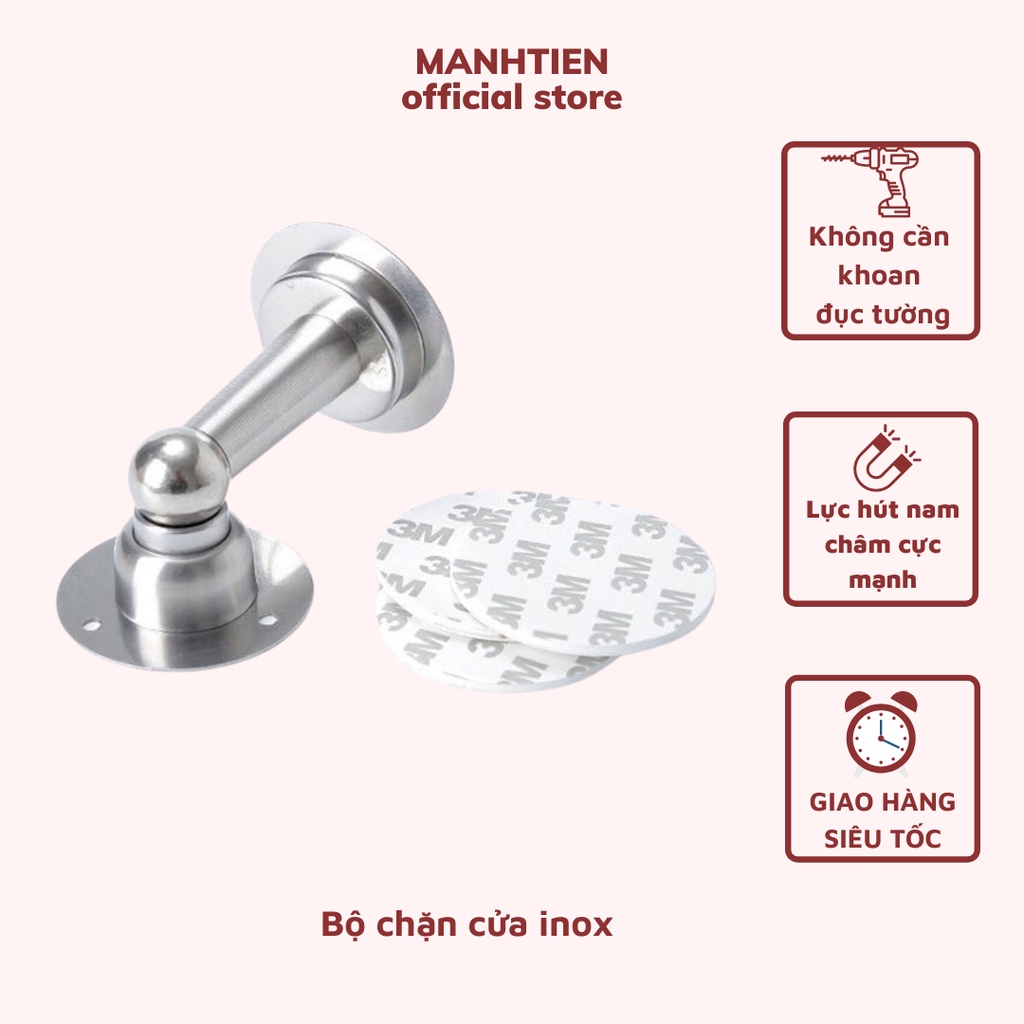 Chặn cửa thông minh hít nam châm, chặn cửa gắn sàn giúp hạn chế va đập cho cánh cửa, an toàn  inox chuẩn DTM Store