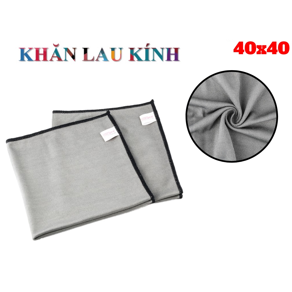 Khăn Lau Kính Chuyên Dụng Cho Xe Ô Tô Chính Hãng SGCB 40x40 Màu Xám SGGD208