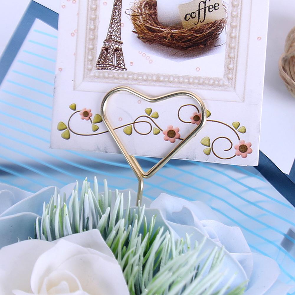 SOMEDAYZL Giá Đỡ Thẻ Mạ Vàng Hình Trái Tim Dùng Trang Trí Tiệc Cưới / Sinh Nhật