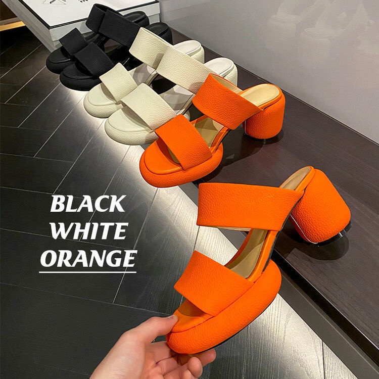 Dép Sandal Đế Dày Bằng Da Thật Đính Đá Thời Trang Mùa Hè