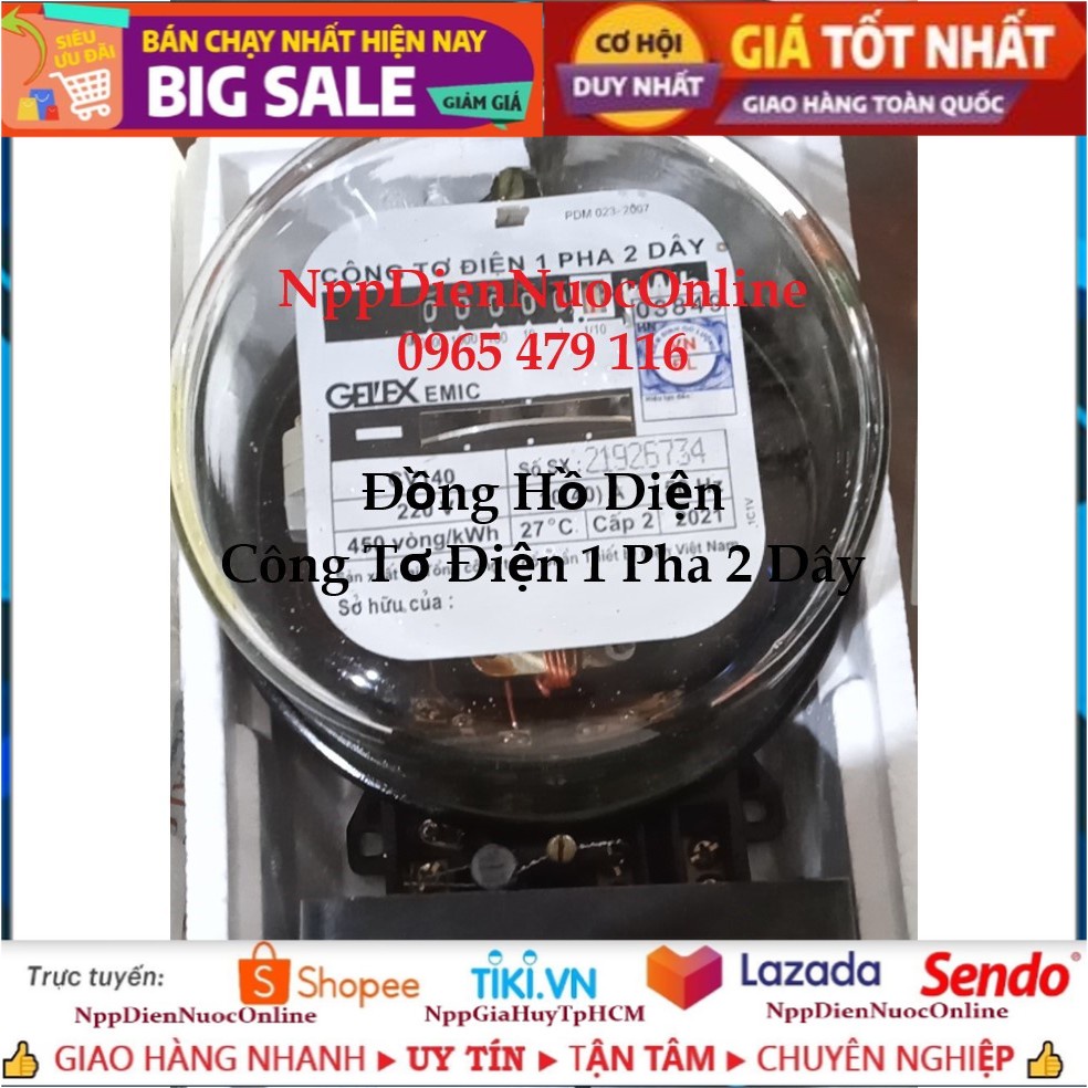 Công Tơ Điện 1 Pha 2 Dây, Đồng Hồ Đo Điện Giá Rẻ Npp.