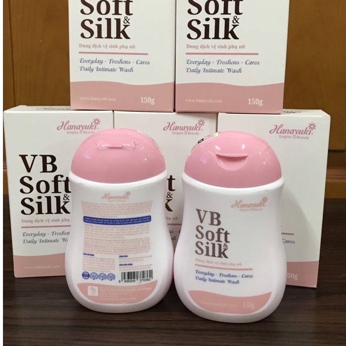 Dung Dịch Vệ Sinh Hanayuki VB Soft &amp; Silk 150gr Phiên Bản Màu Hồng Cao Cấp, Nước Rửa Phụ Khoa Cho Nam và Nữ