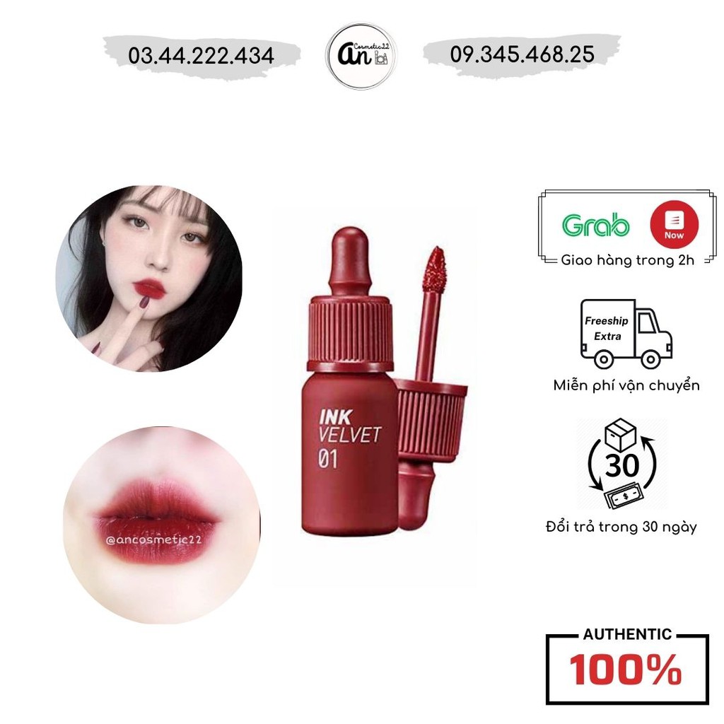 Son kem lì Peripera Ink Velvet màu 01 mẫu mới, đủ bảng màu 2019