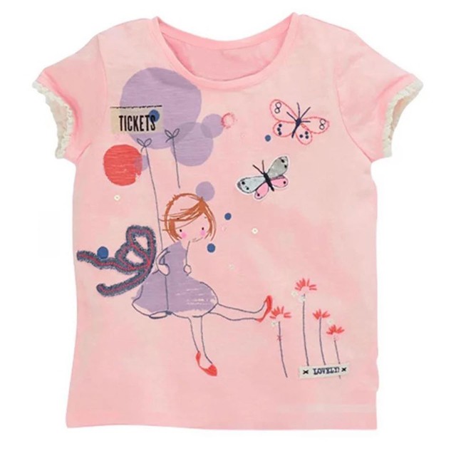 Áo thun bé gái áo thun cho bé gái 1 - 7 tuổi màu hồng xanh hàng Lomitoo chính hãng siêu xinh - Misolkids by huong274