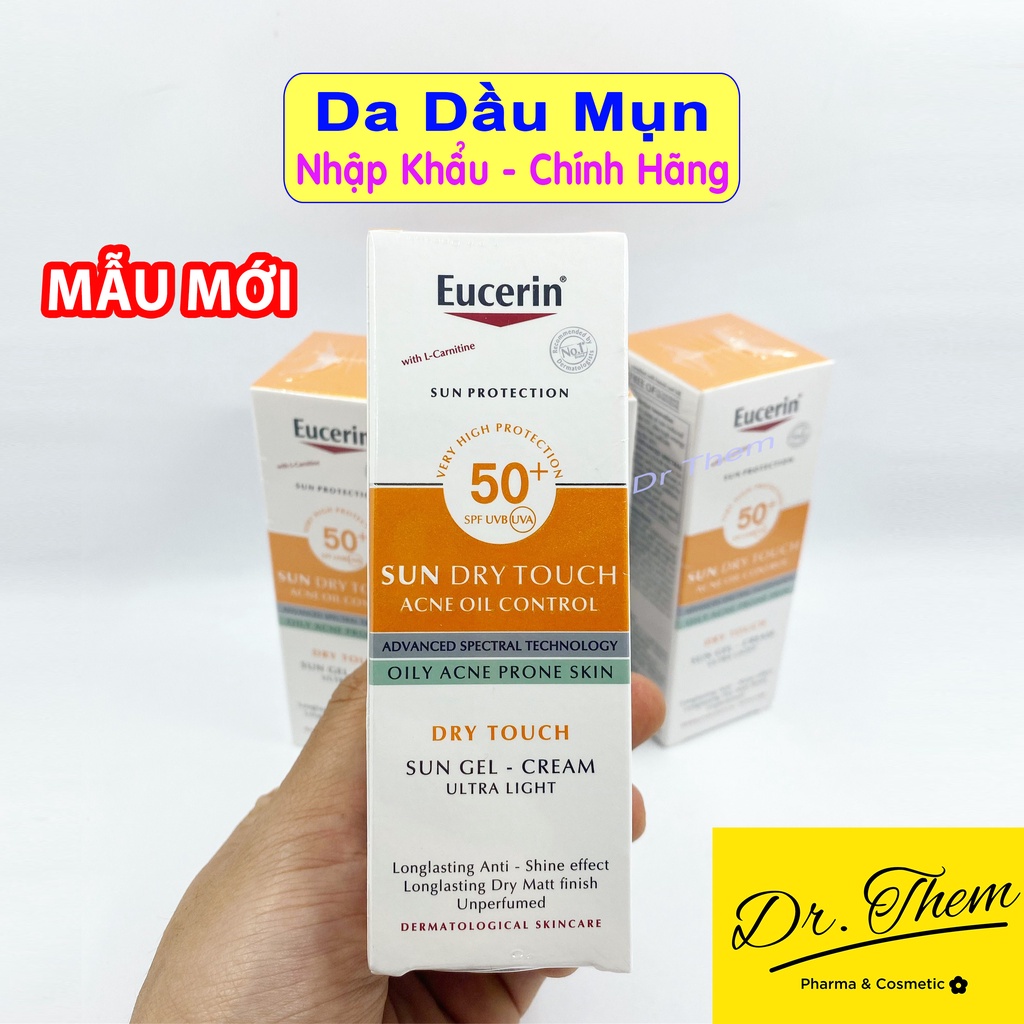 Kem Chống Nắng Eucerin Cho Da Dầu Mụn Eucerin Sun Gel-Cream Dry Touch Oil Control SPF50+ 50ml - Giảm Nhờn