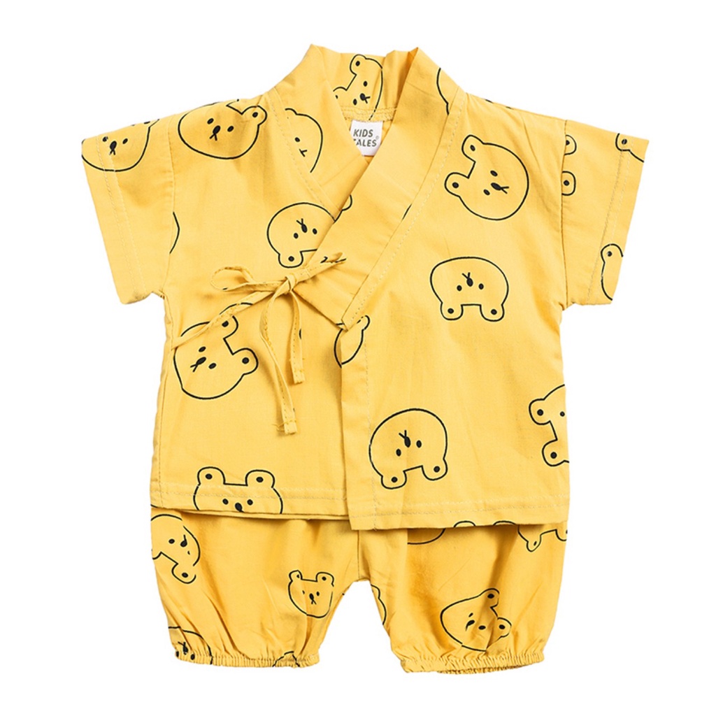 Bộ Đồ Ngủ Cộc tay Cho Bé, Set Bộ Pijama Yukata Phong Cách Nhật Bản, Chất Cotton Đũi Mềm Mát Cho Bé Trai, Bé Gái_Umeekids