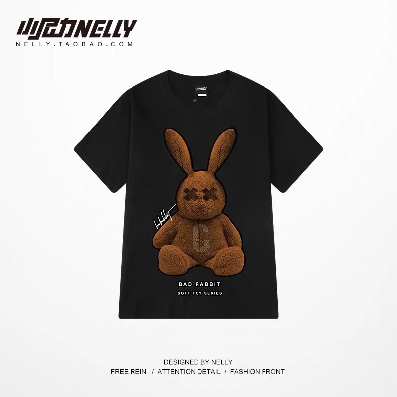 Áo phông nam nữ mùa hè BAD RABBIT gấu nâu thời trang